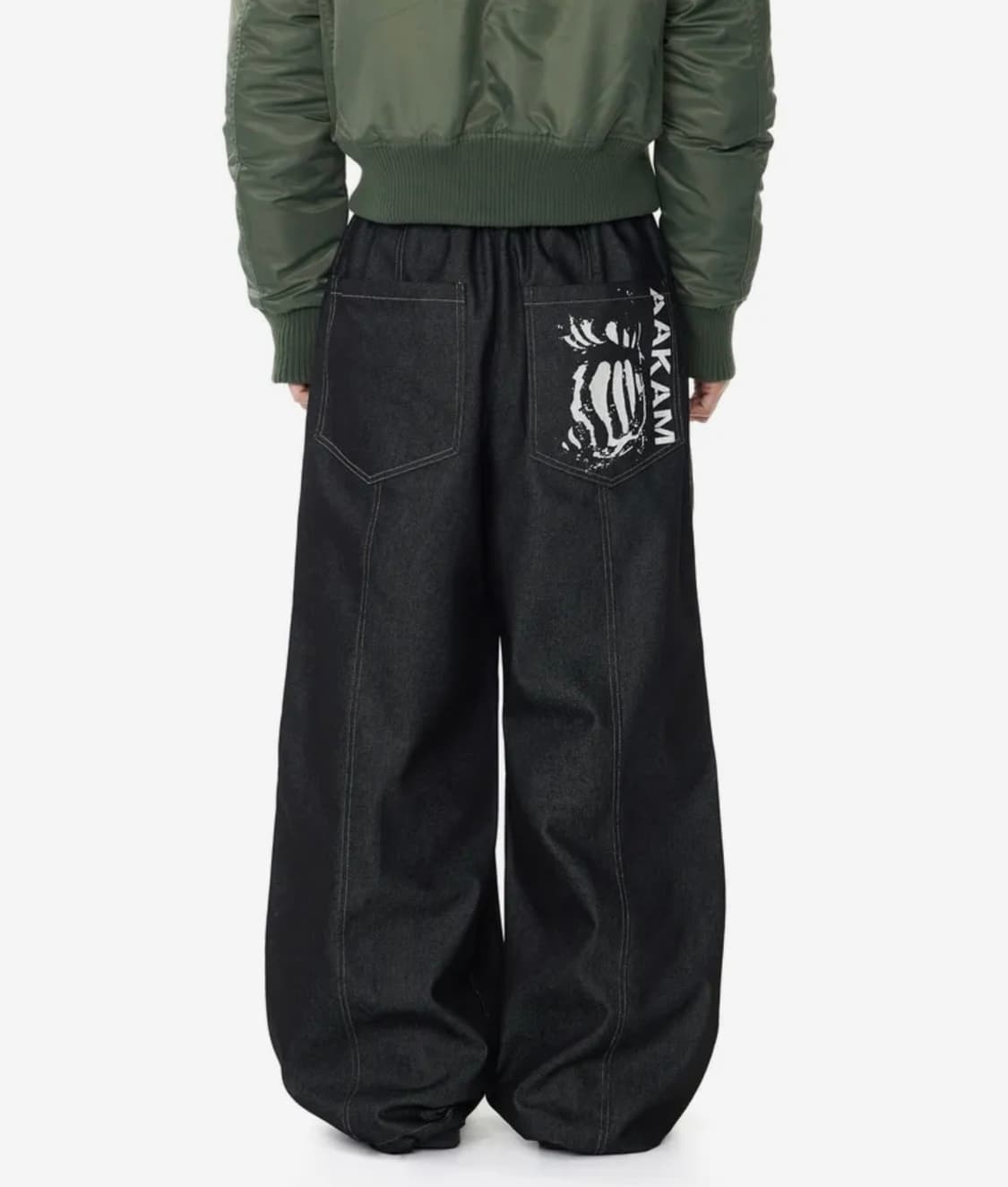 아캄 핀턱 프린트 데님팬츠 상품이미지1