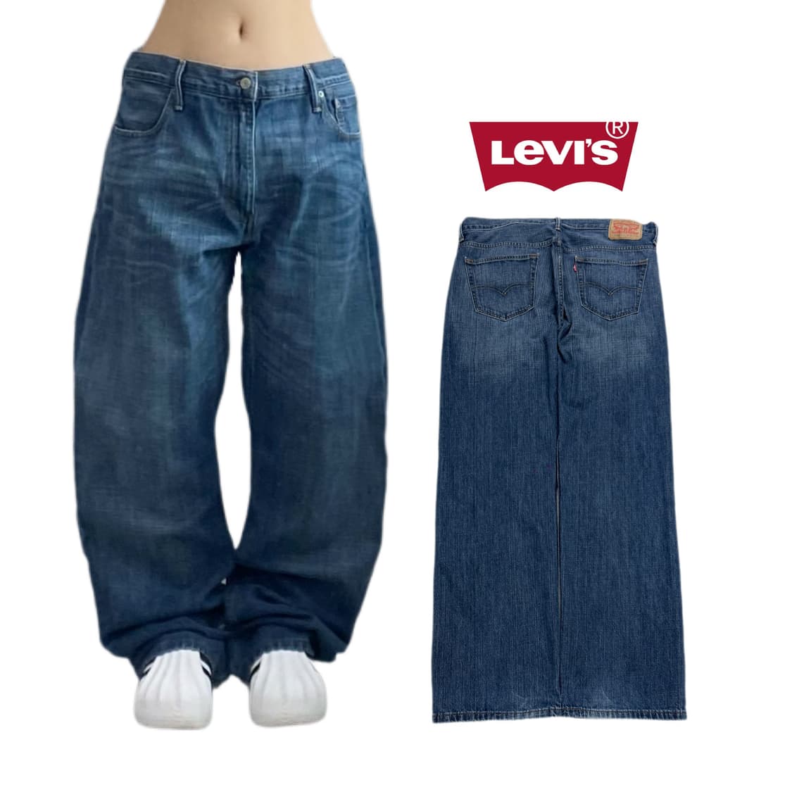 리바이스 569 새깅 워싱 스케이터 와이드 데님팬츠 상품이미지1