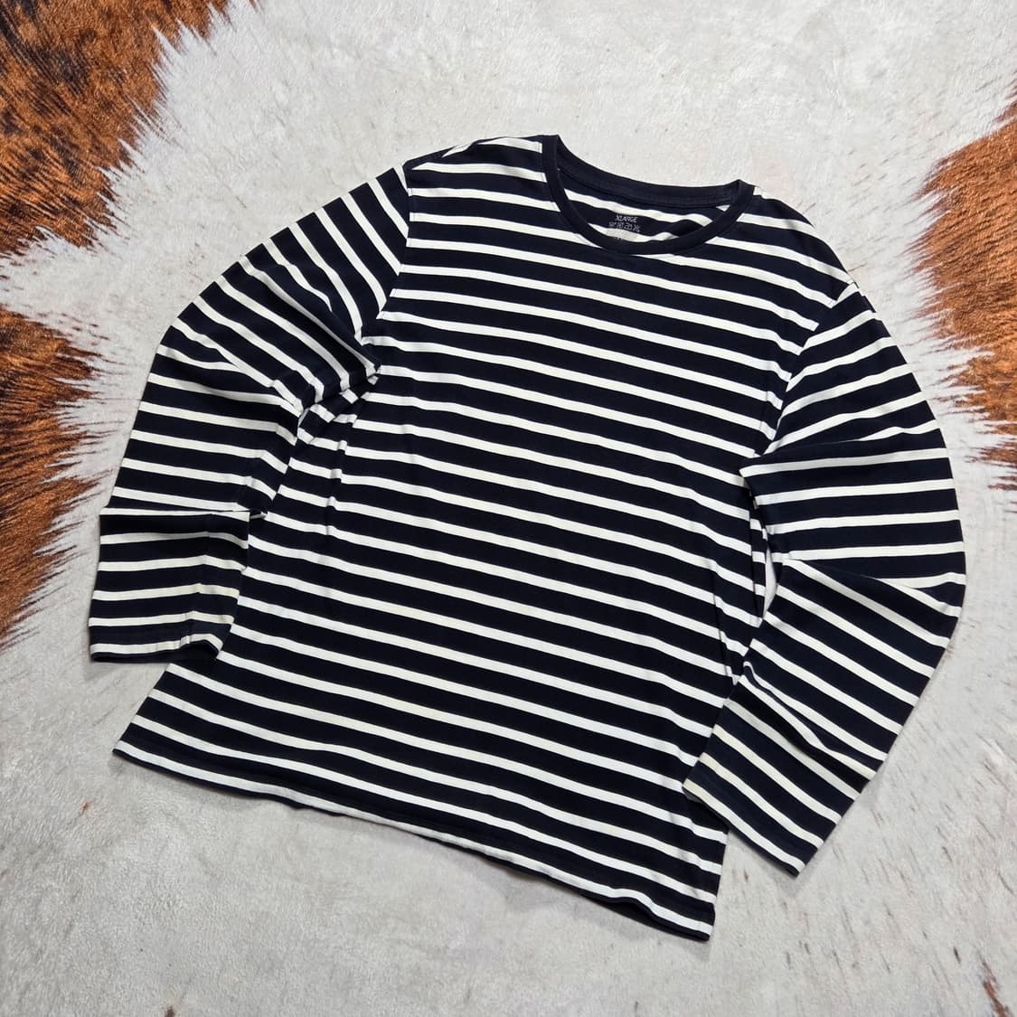 빈티지 블랙 화이트 단가라 롱슬리브 상품이미지1