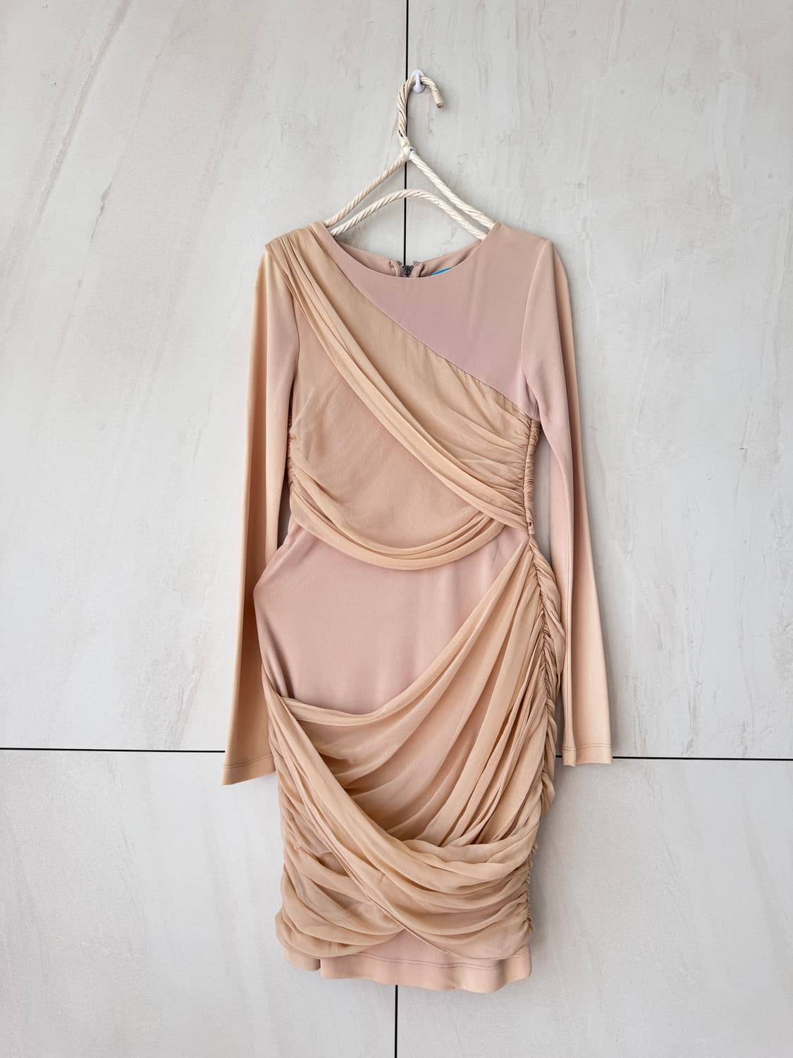 Alice + Olivia 셔링 실크 원피스 베이지4사이즈(44사이즈) 상품이미지8