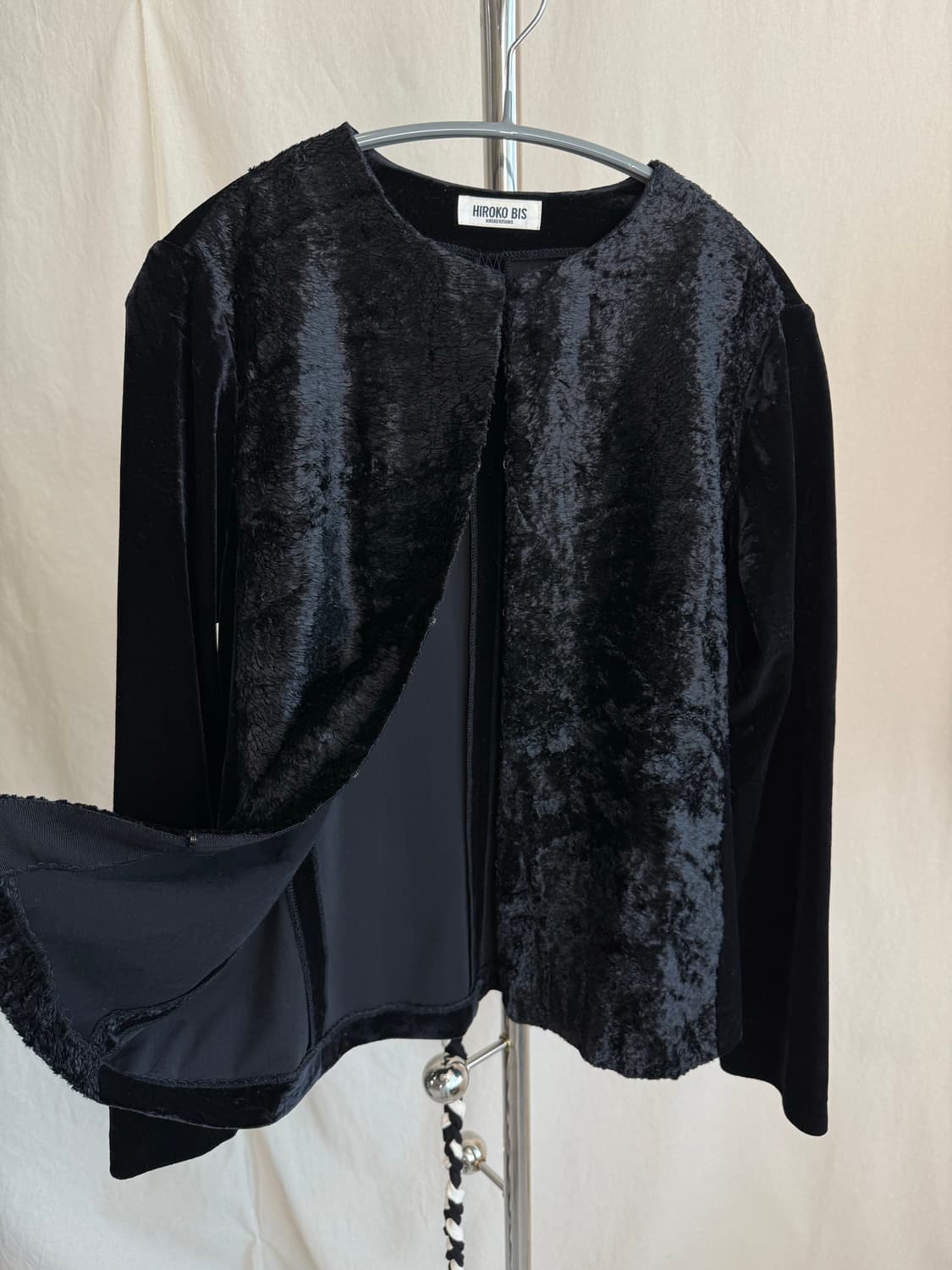 Hiroko Bis 벨벳 퍼 텍스처드 가디건 상품이미지4