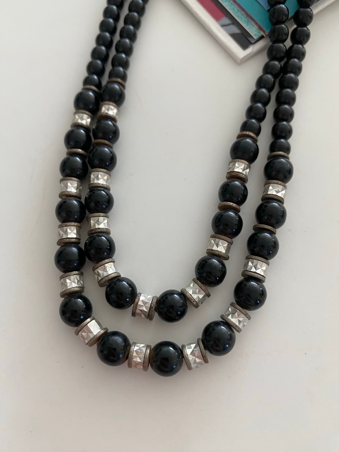 빈티지 더블라인 블랙 비즈 목걸이 상품이미지3
