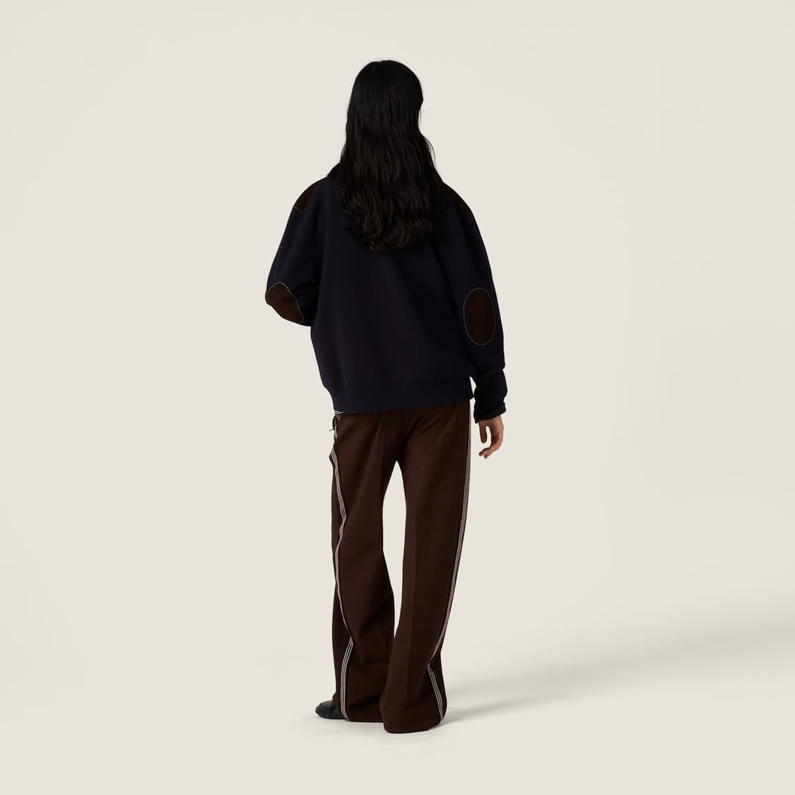 미우미우 miumiu 울 및 가죽 지퍼 가디건 38 사이즈 상품이미지2