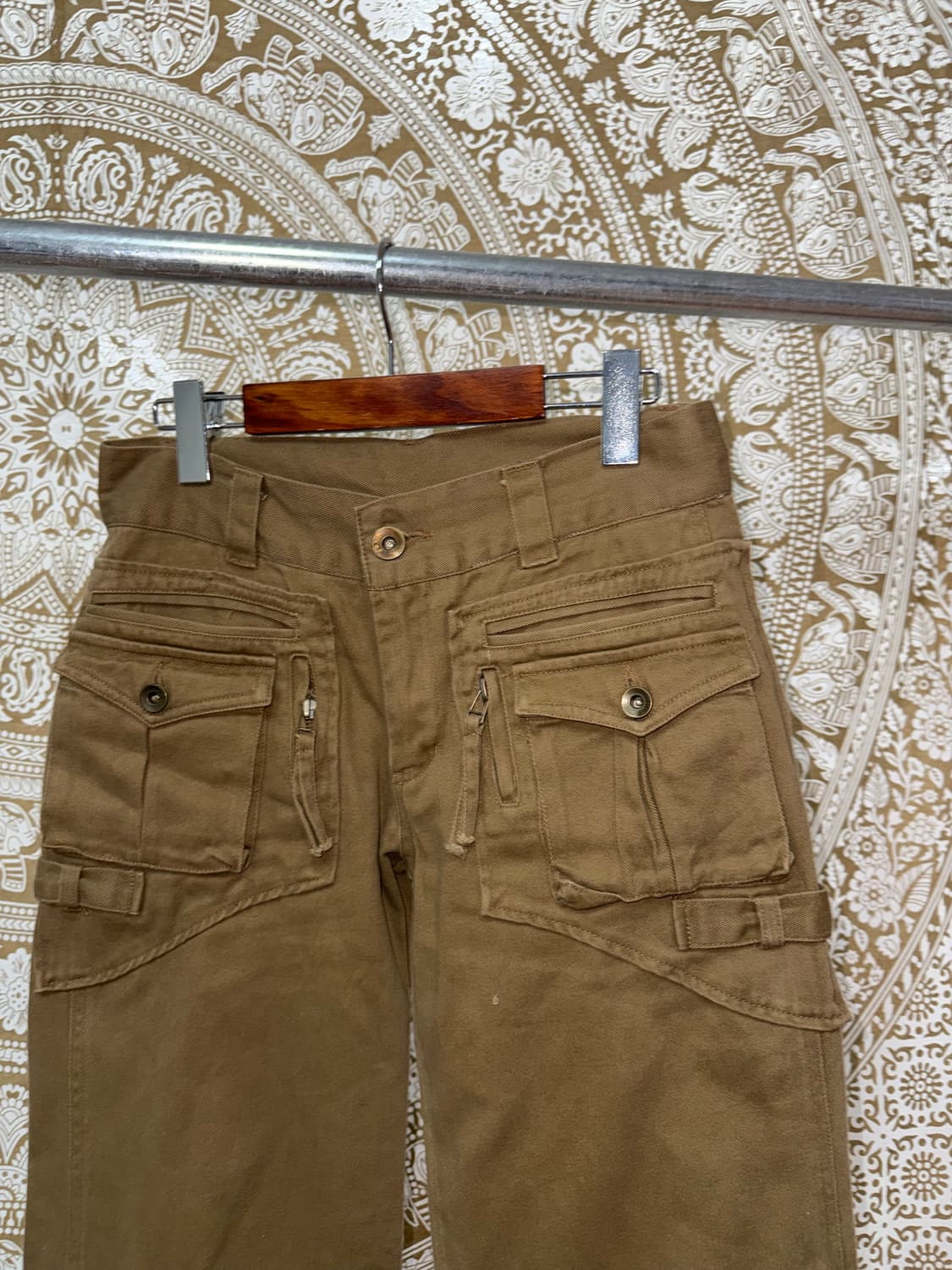 빈티지 여성 포켓 지퍼 디테일 카고팬츠  상품이미지4