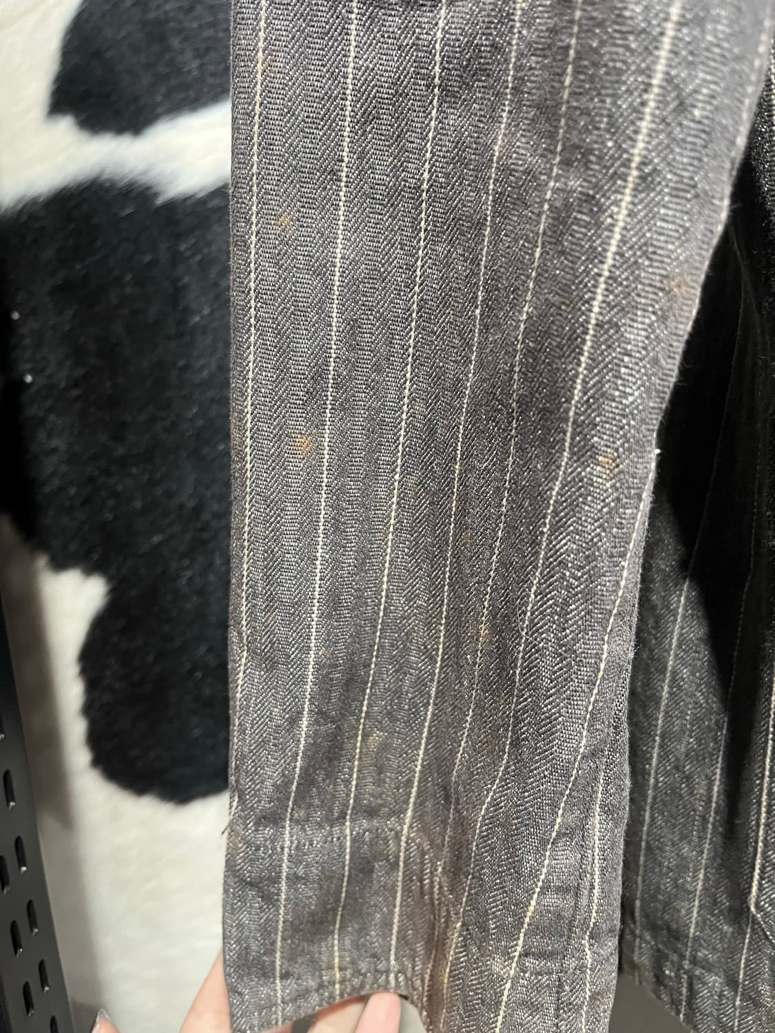 브라운 스트라이프 오버핏 자켓 상품이미지8