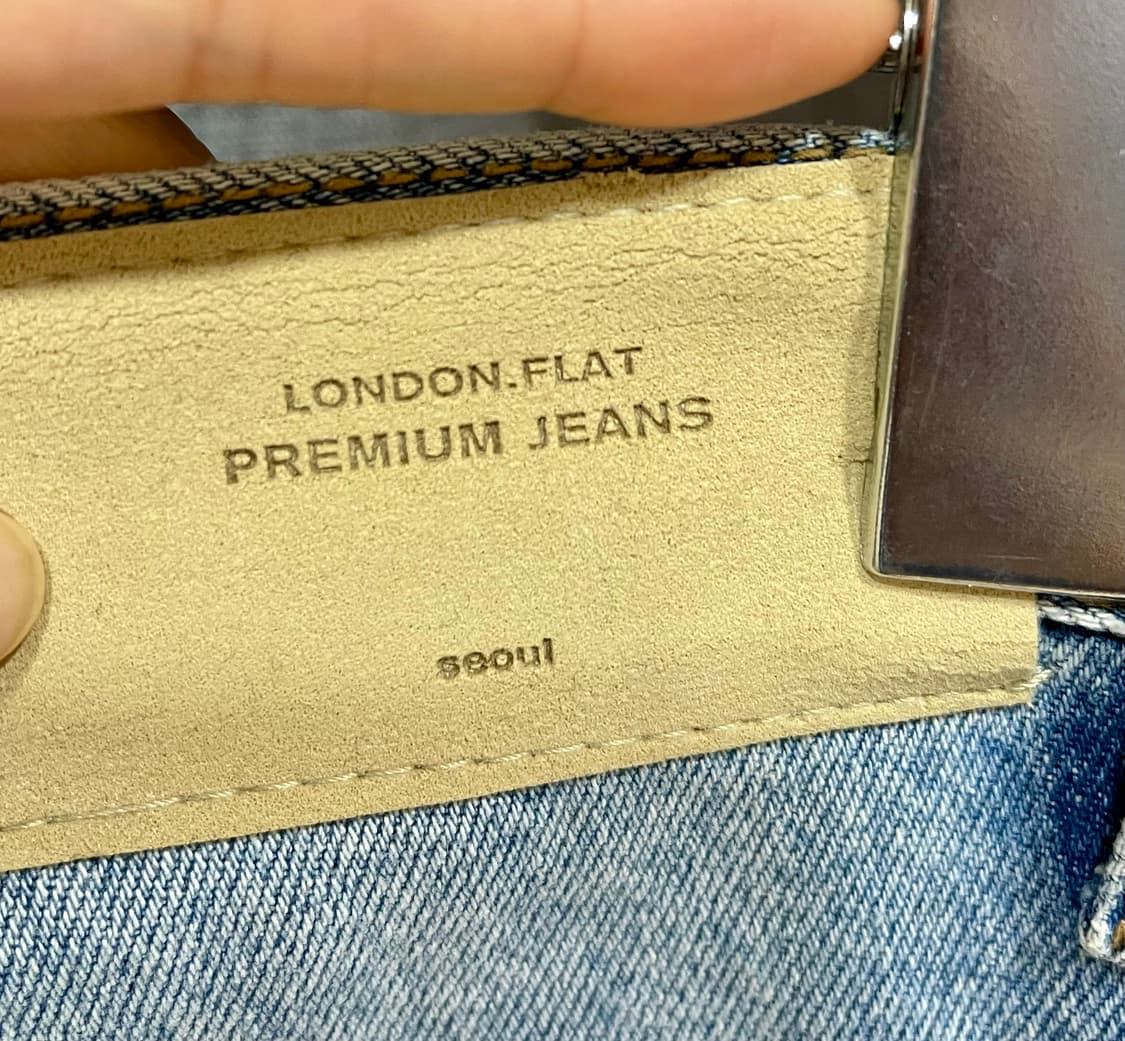 LONDON FLAT 런던플랏 빈티지 연청 하이웨스트 크롭데님/ M 상품이미지4