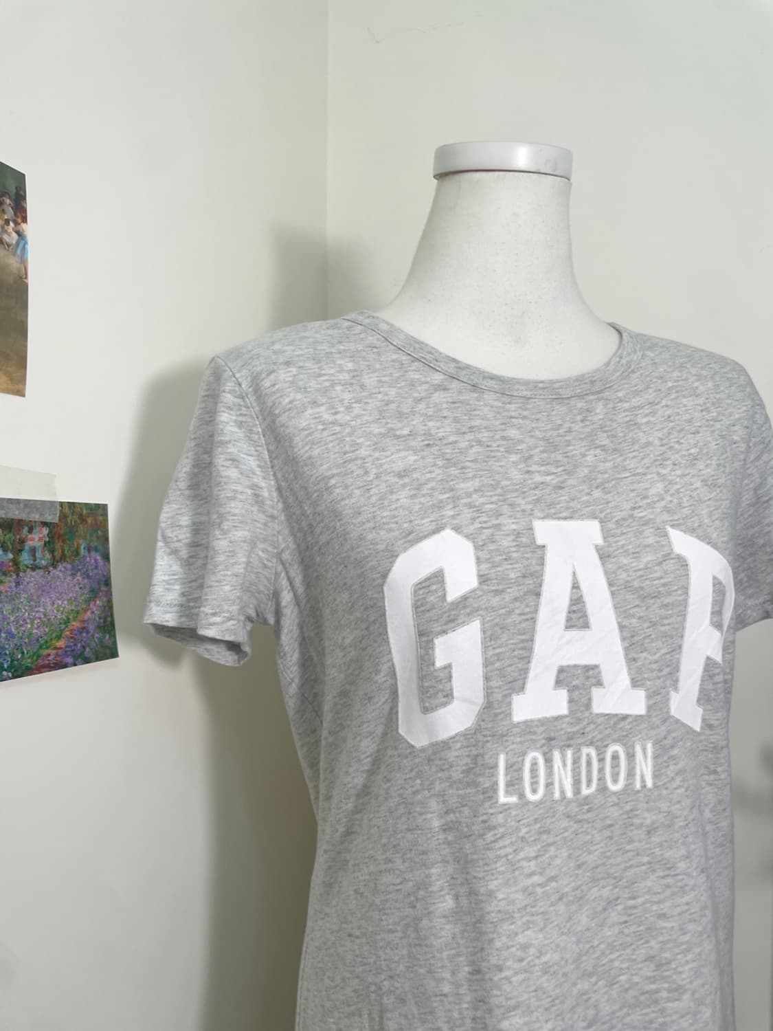 GAP melange gray logo point half top 상품이미지6