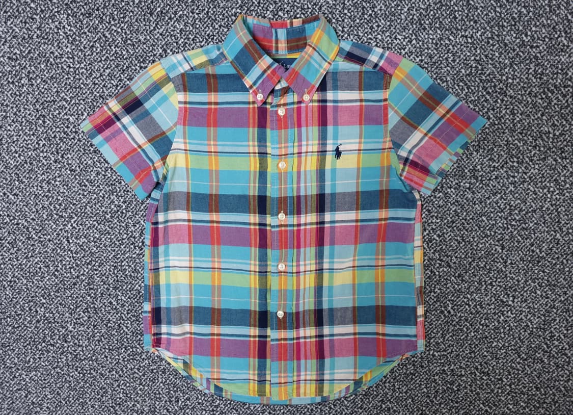 [무료배송][110]폴로 키즈 체크 반팔 셔츠 남방 상품이미지1