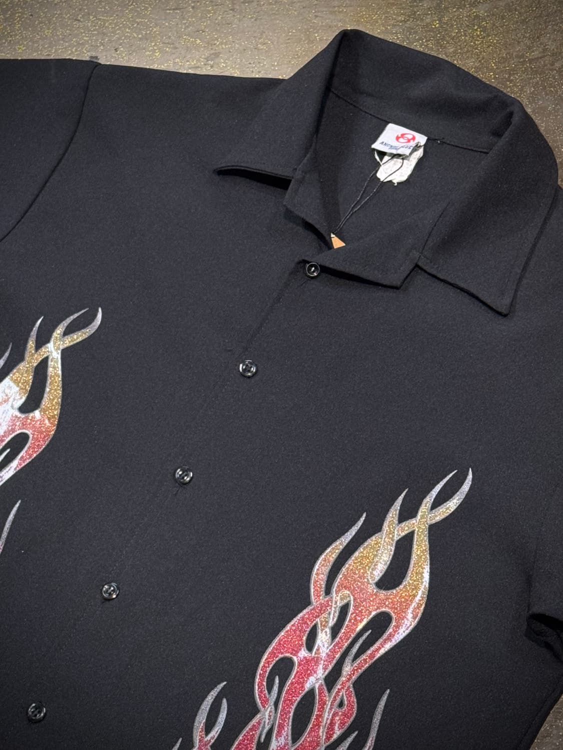 90s anchor blue flame half shirts 상품이미지2