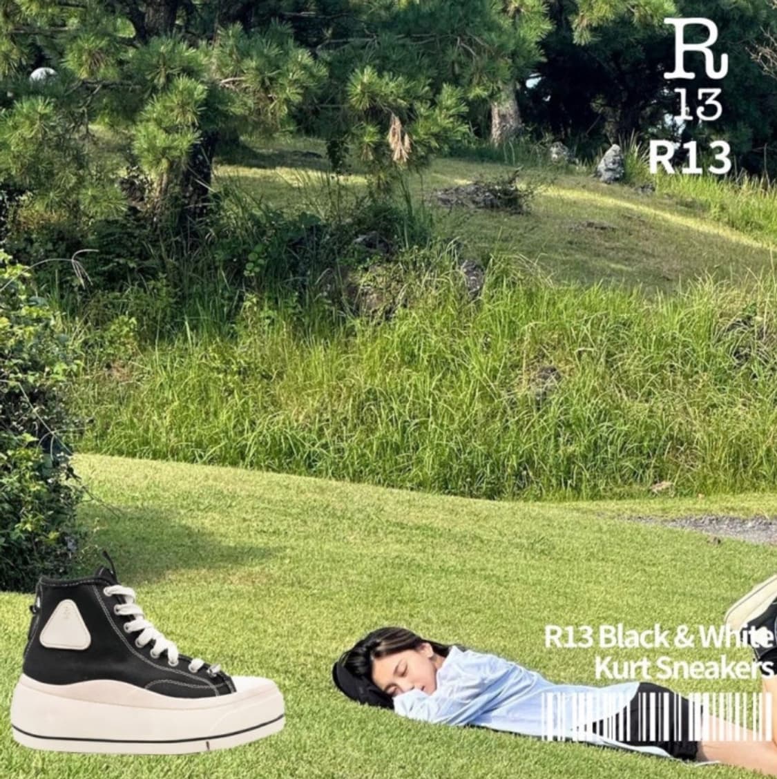 R13 알써틴 커트 스니커즈 인디고 블루 275 상품이미지10