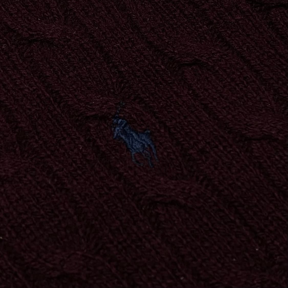 폴로 꽈배기 니트 버건디 상품이미지3