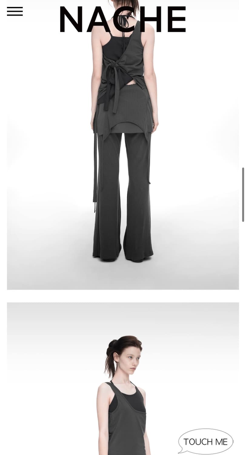 [나체 NACHE] 멀티웨이 레이어드 슬리브리스 (차콜) 상품이미지8