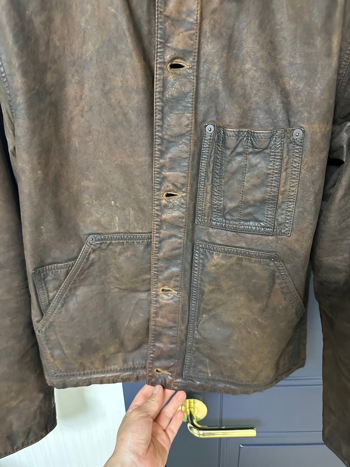 RRL 더블알엘 오일 레더 자켓 M 상품이미지4