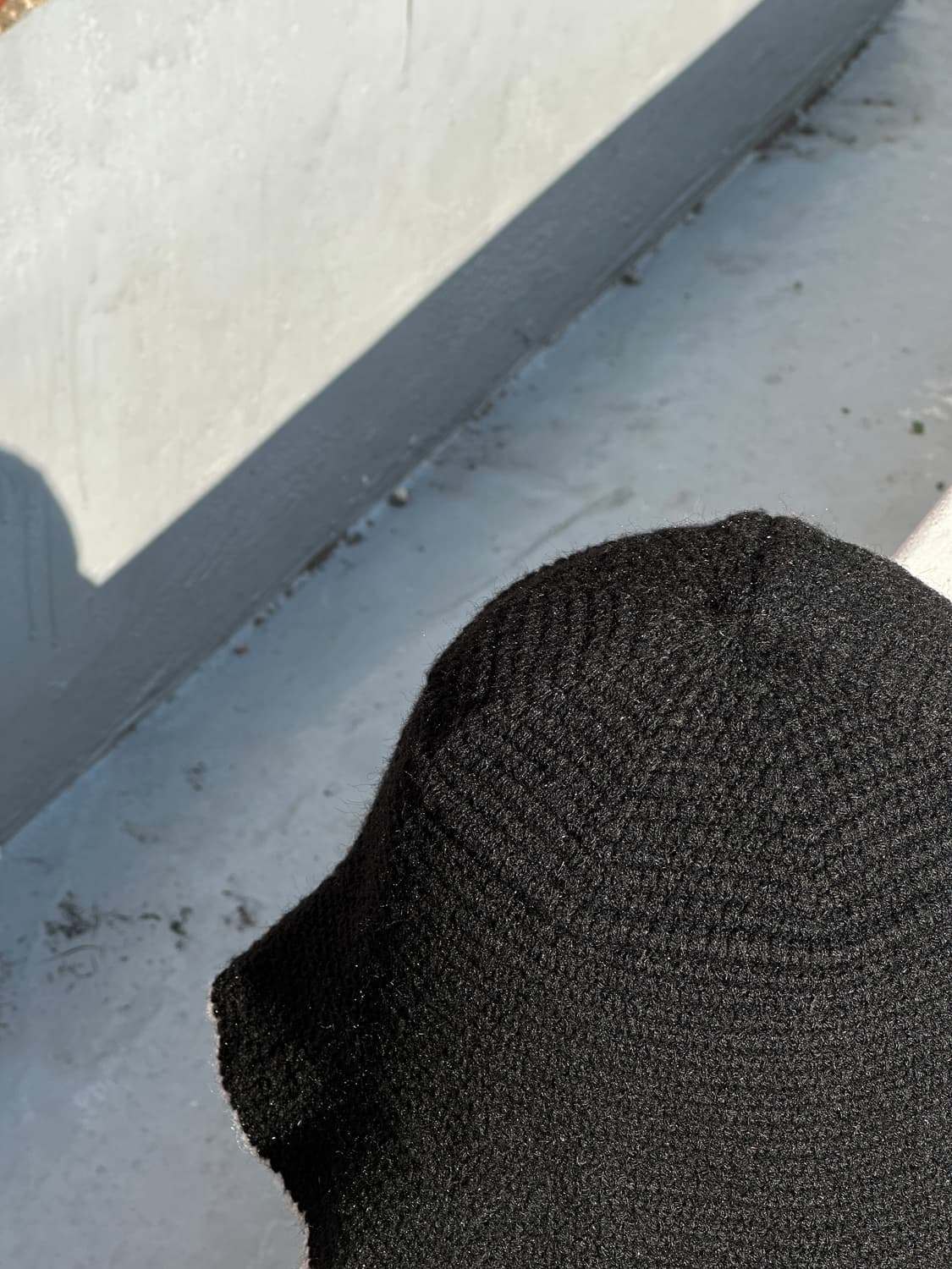 [F] 블랙 울 니트 버킷햇 모자 상품이미지3