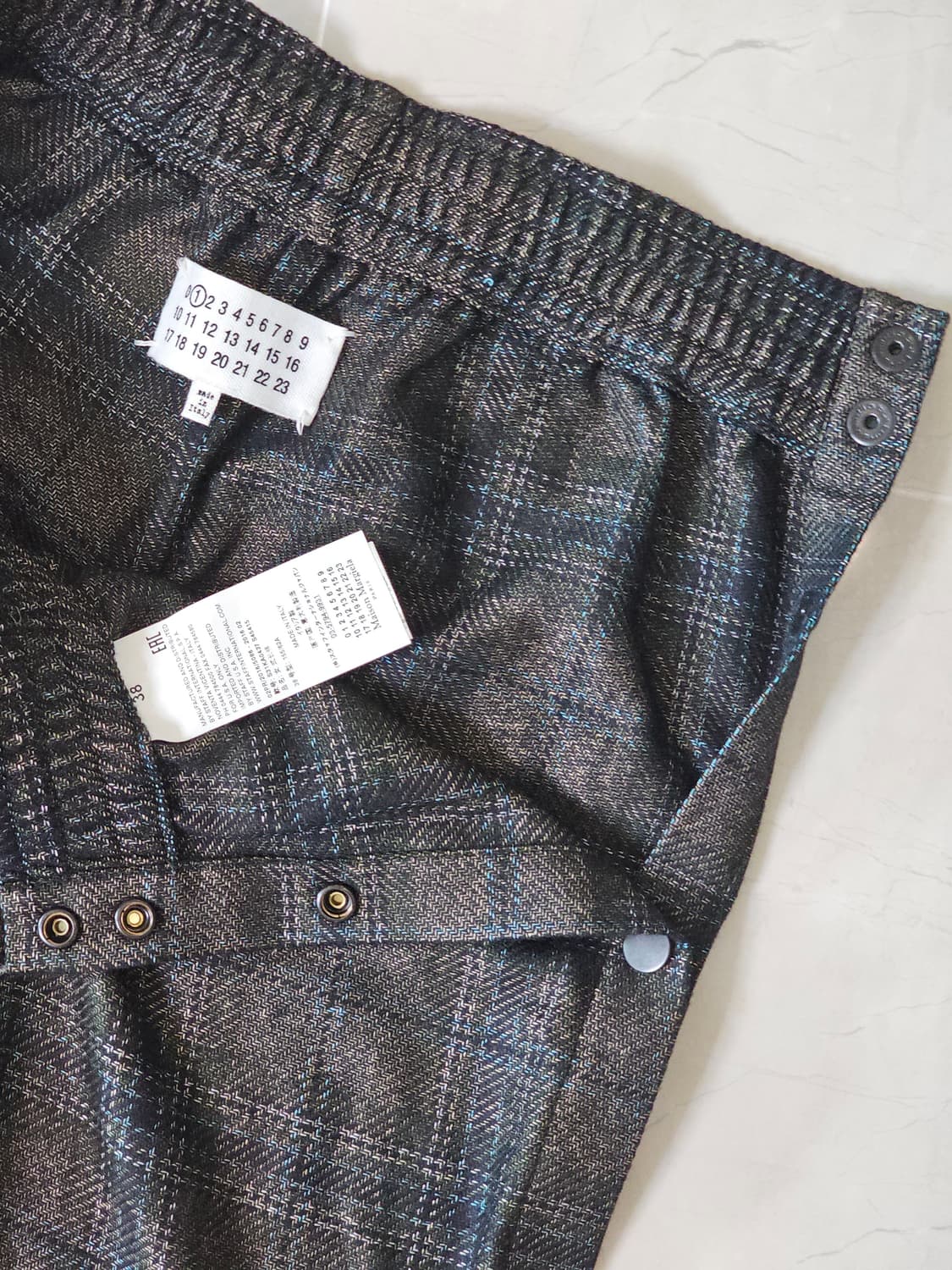 maison margiela wool snap check trouser 상품이미지4