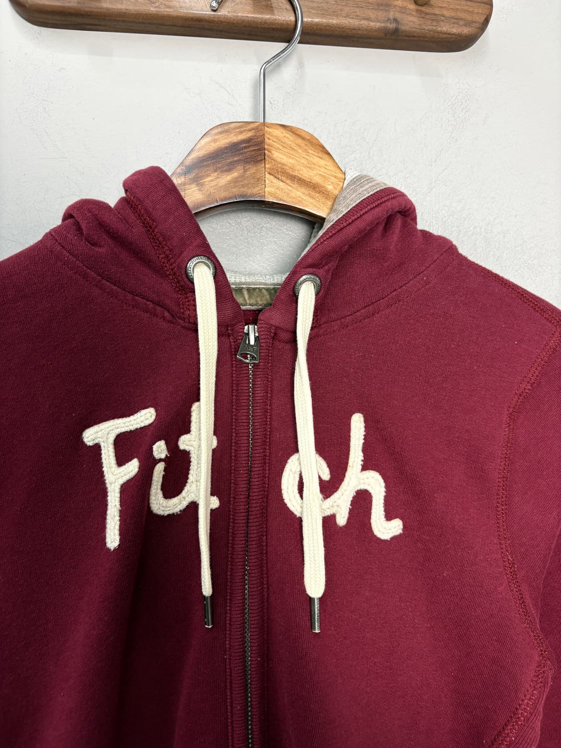 아베크롬비 y2k 버건디 슬림핏 후드집업 A3704 상품이미지3