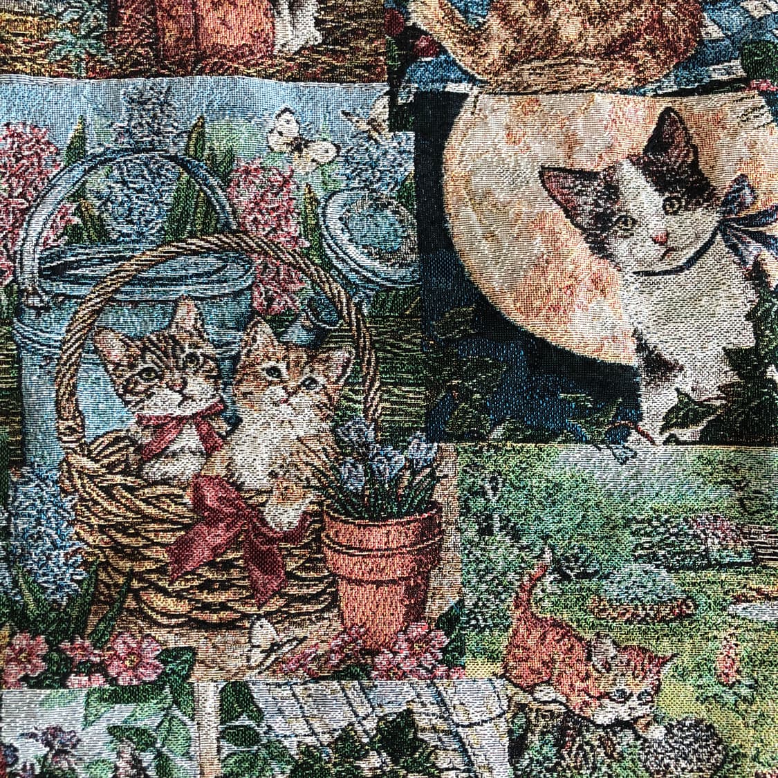 고양이 패턴 자투리 원단 자수 앤틱 천 봉제 파우치 미싱 핸드메이드 상품이미지4