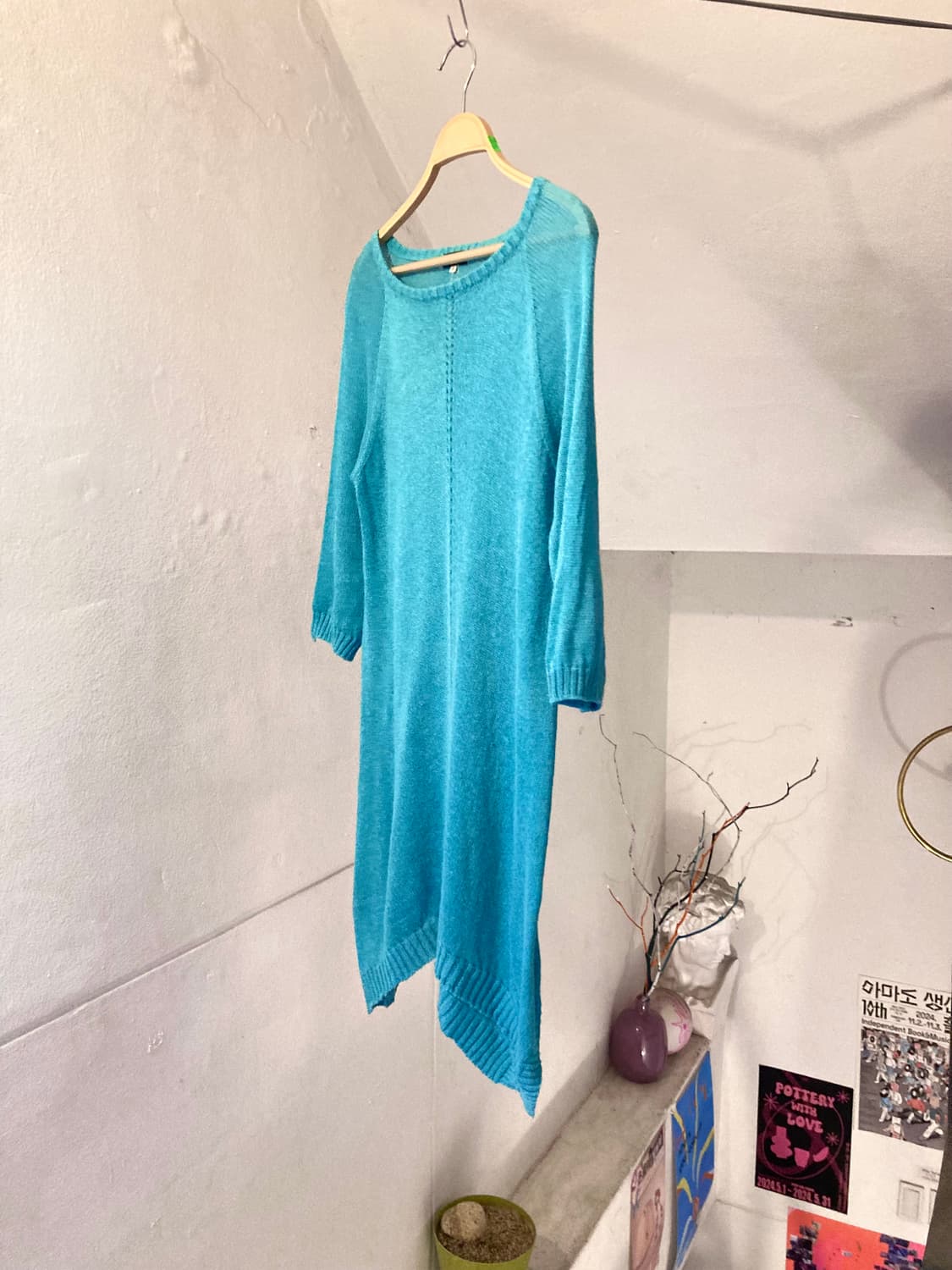 빈티지 여름 니트 플레어 원피스 상품이미지4