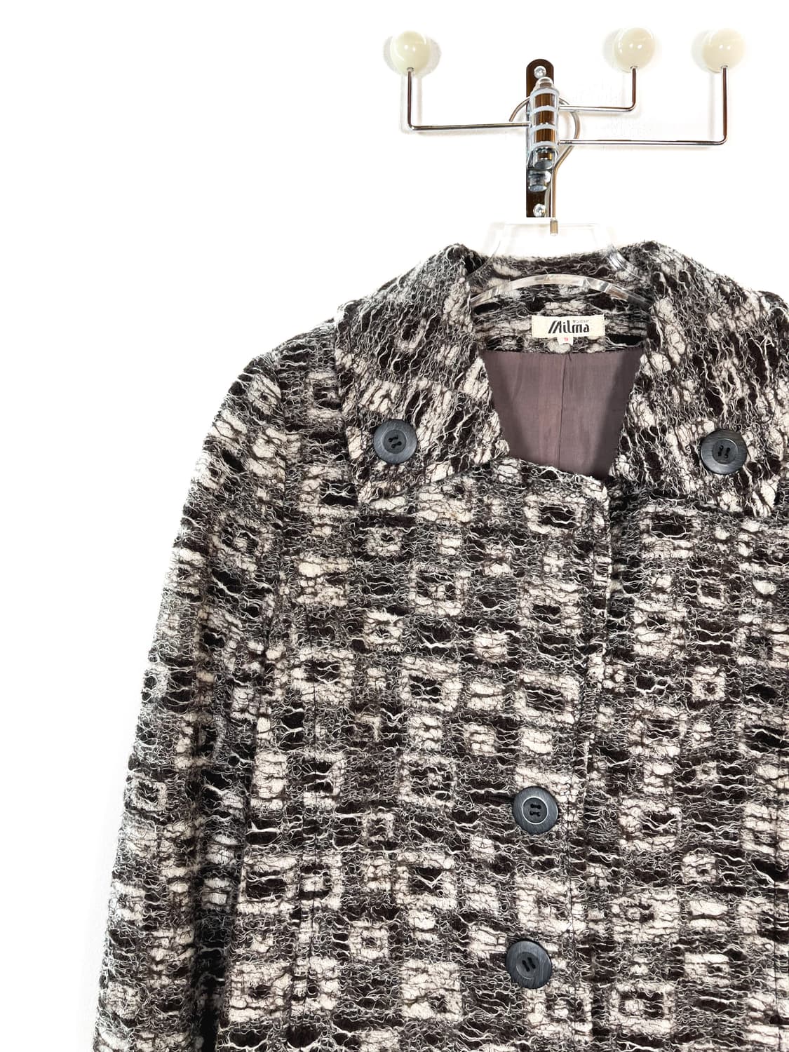 빈티지 울 블렌드 버튼 숏 자켓 상품이미지2