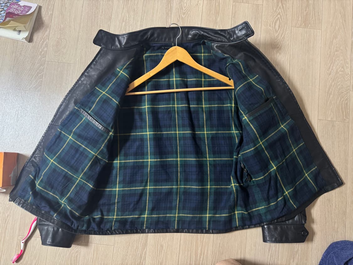 XL 폴로 랄프로렌 카우레더 바라쿠타 블랙 가죽 자켓 상품이미지7