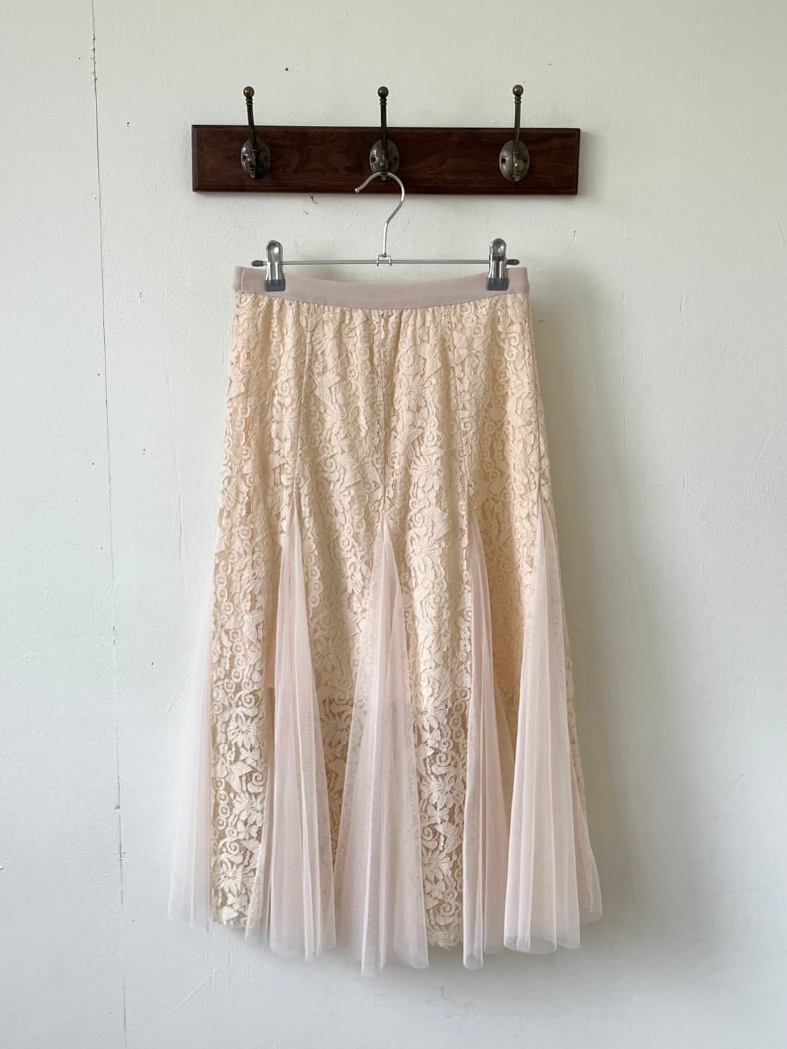 Japan vtg 아이보리 시스루 스커트 상품이미지1