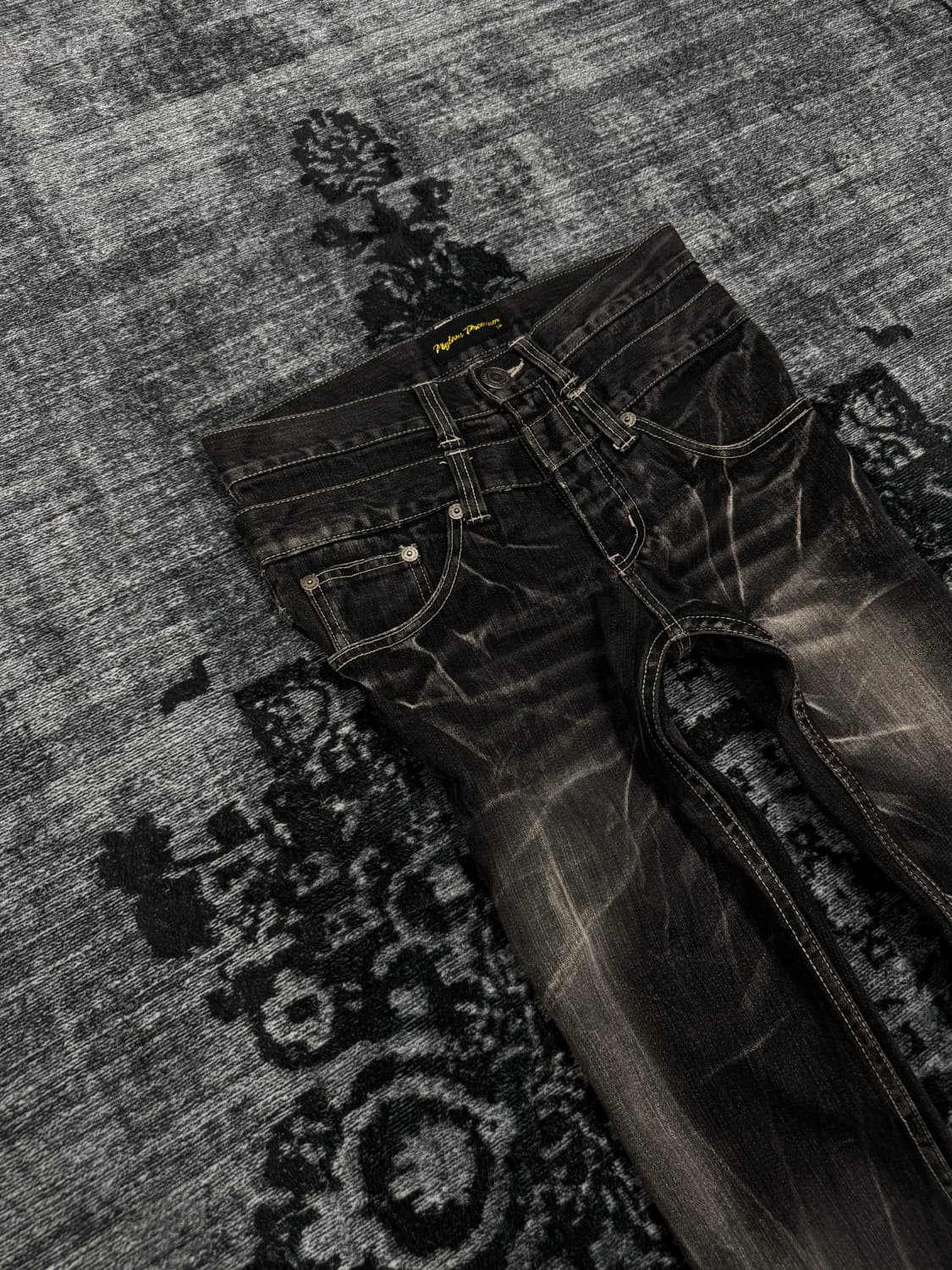 Nylaus jean 00s double waist dark washin 상품이미지3