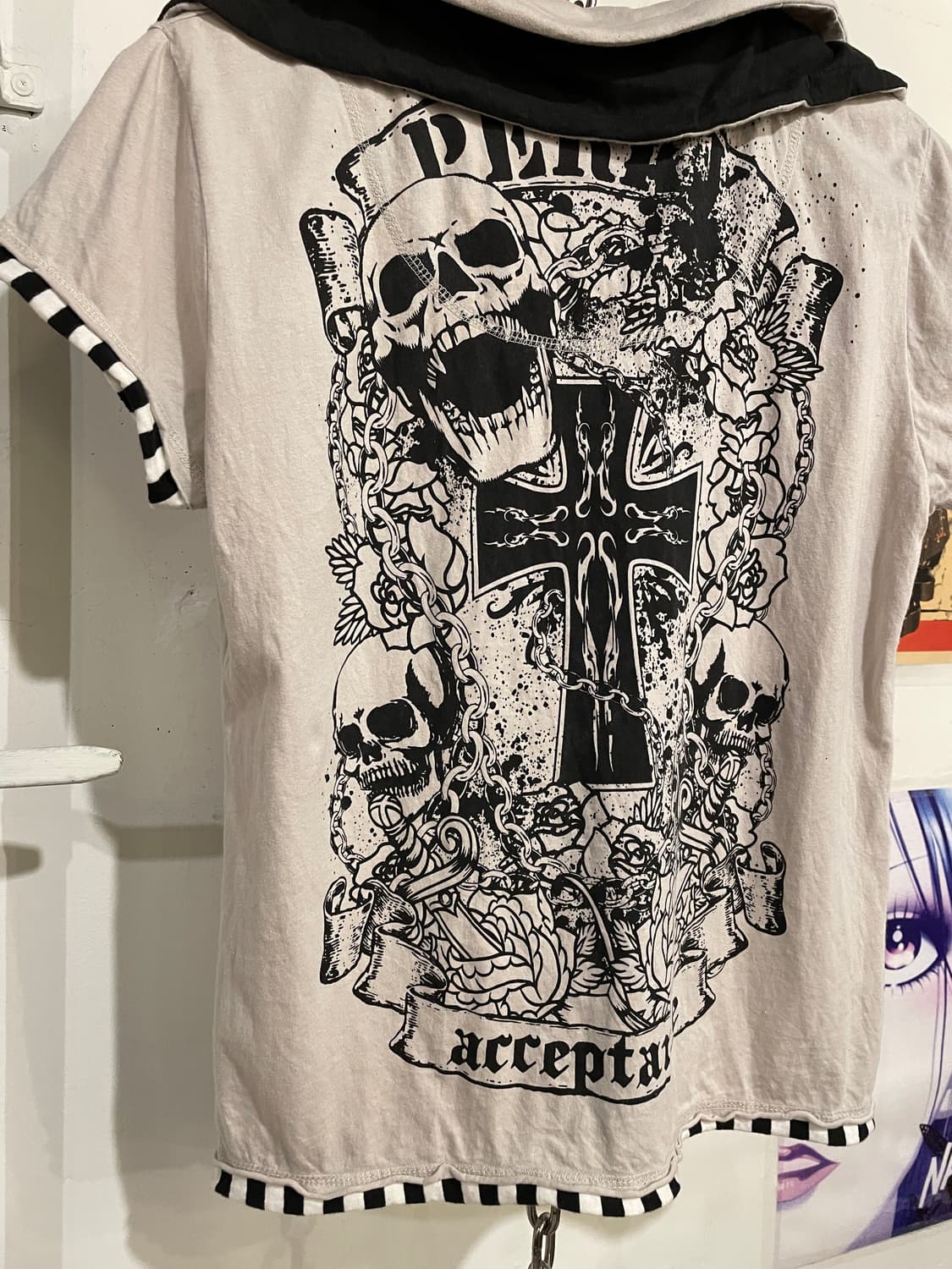 dig deep 디그딥 와이어 카라 스컬 프린팅 티셔츠 펑크 상품이미지8