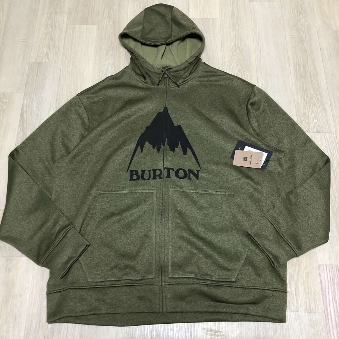 (XXL) 새상품 버튼 BURTON 스노우 보드 올리브 풀오버 후드집업 상품이미지1
