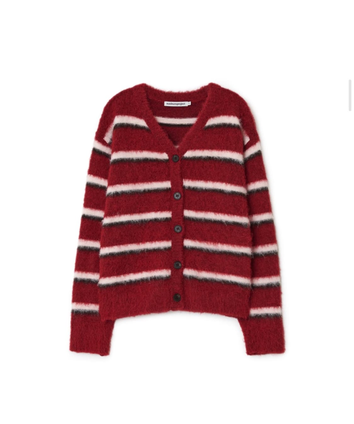 Hairy Overfit Cardigan, BURGUNDY 상품이미지1
