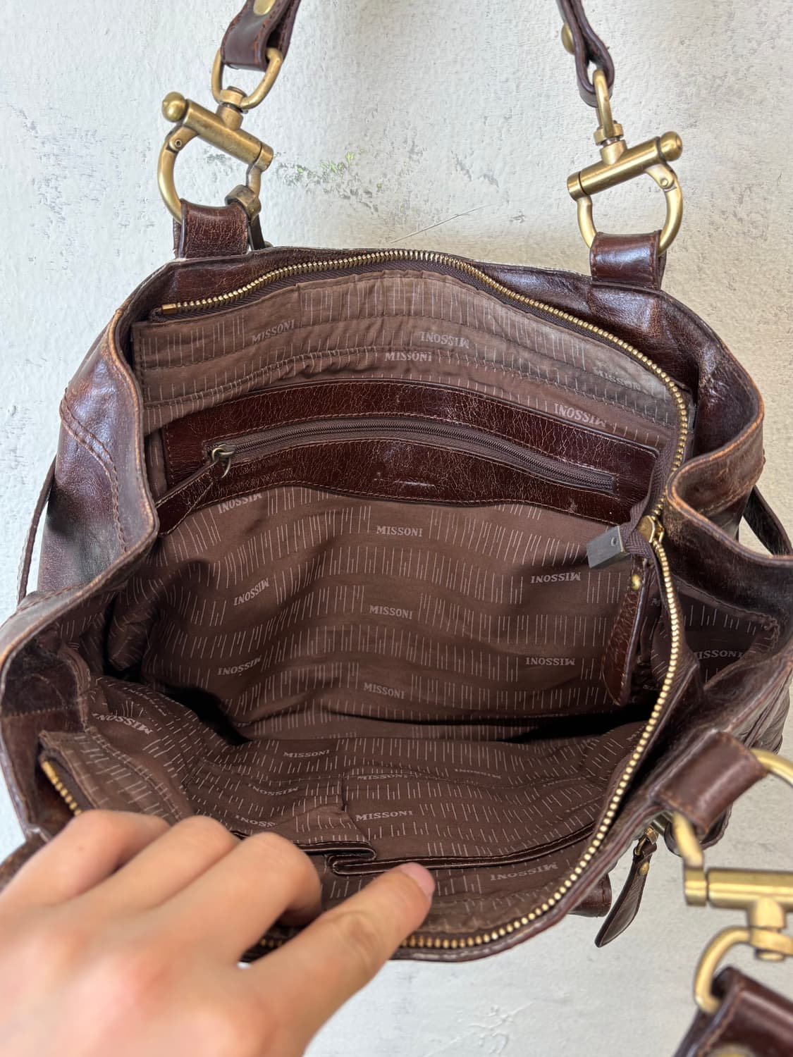 미쏘니 빈티지 웨스턴 레더 토드백 상품이미지10