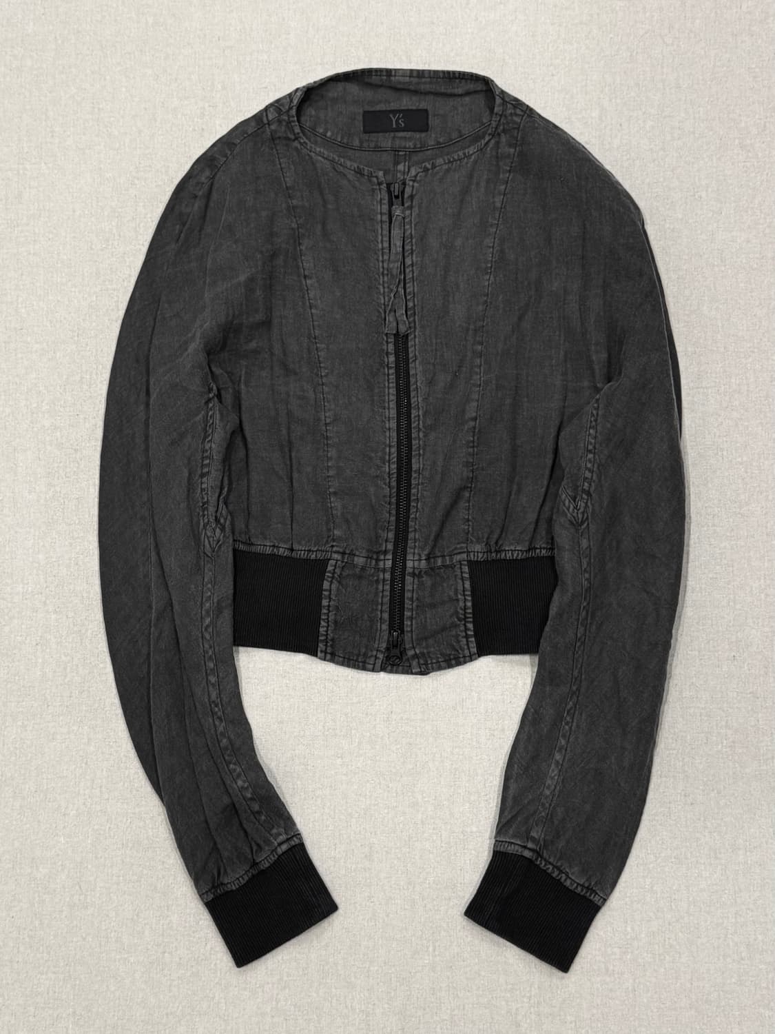요지야마모토 Sumi Dyed 린넨 크롭 자켓 상품이미지1