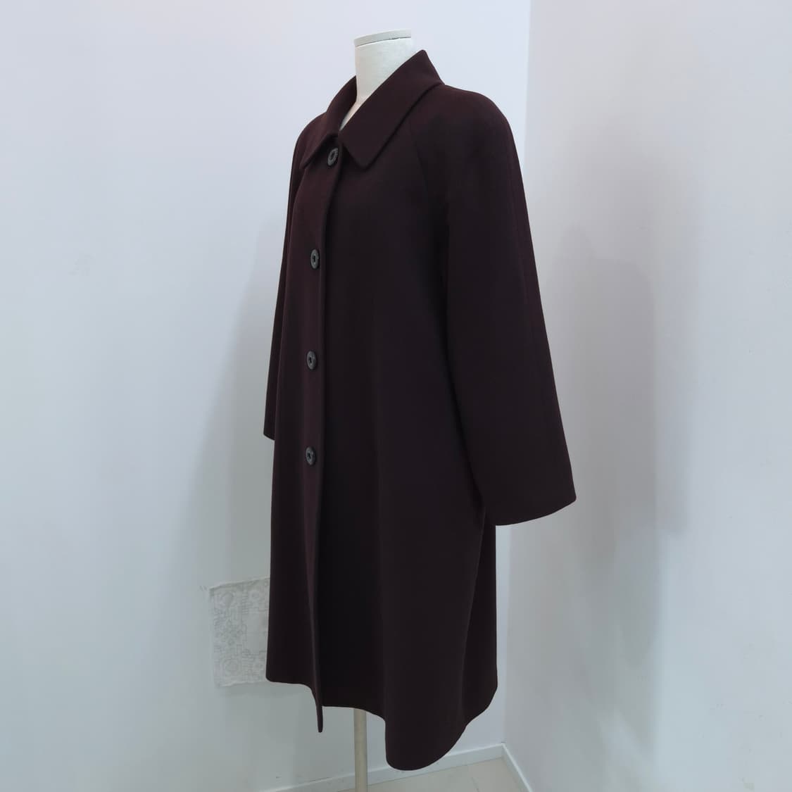 버건디 100% 캐시미어 여성 롱코트 상품이미지7