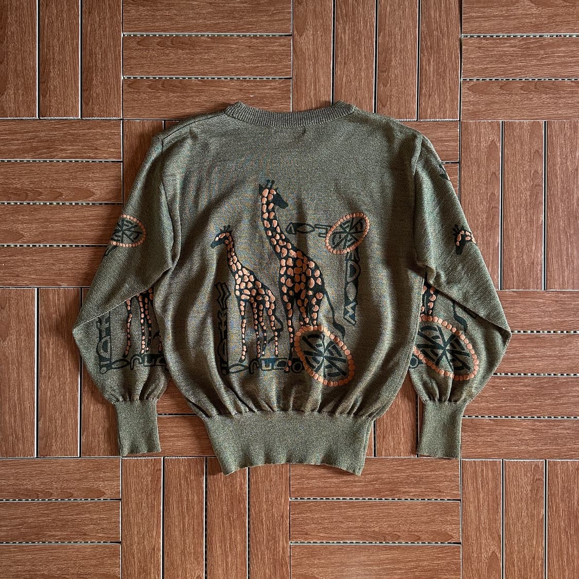Enjour giraffe patern linen knit sweater 상품이미지2