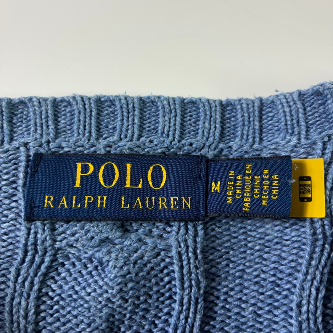 Polo  폴로 랄프로렌 신형 자수 코튼 블루 꽈배기 니트  상품이미지4