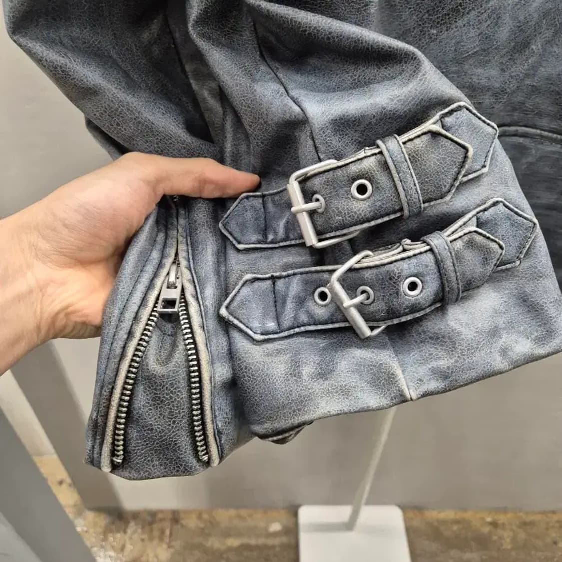 ZARA 라이더 자켓 그레이 M 상품이미지4