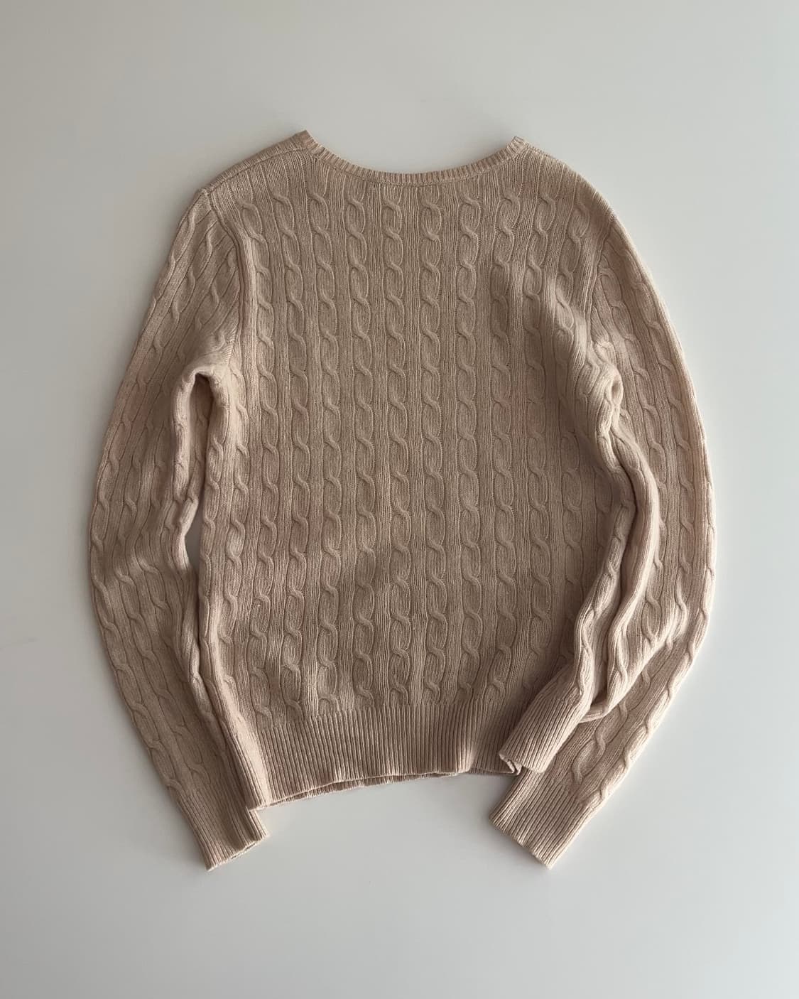 폴로 랄프로렌 크림 메리노울 케이블 니트 스웨터 XL 상품이미지5