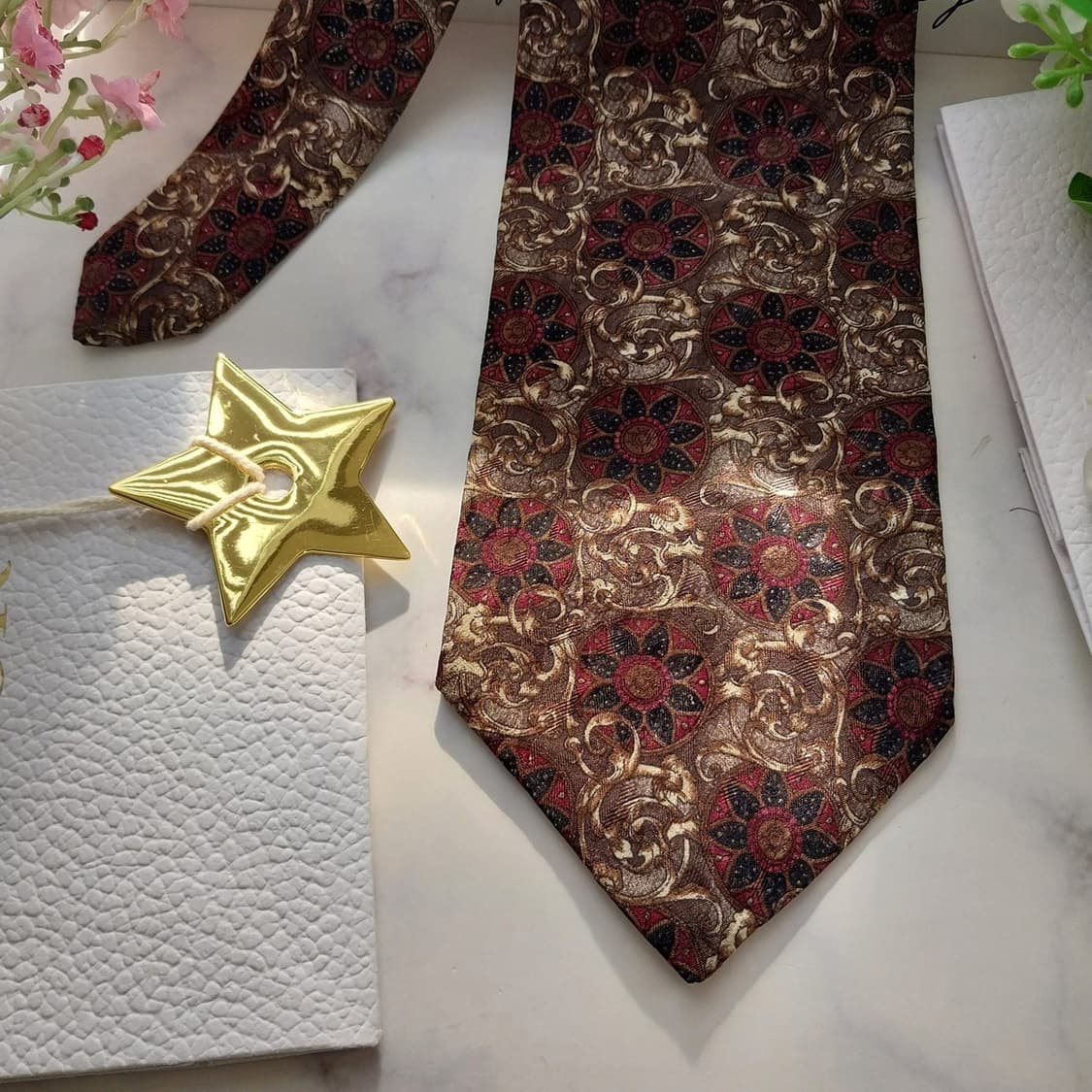 크리스찬 디올 브라운 바로크 패턴 넥타이 9.6cm A+등급 K1536
 상품이미지5