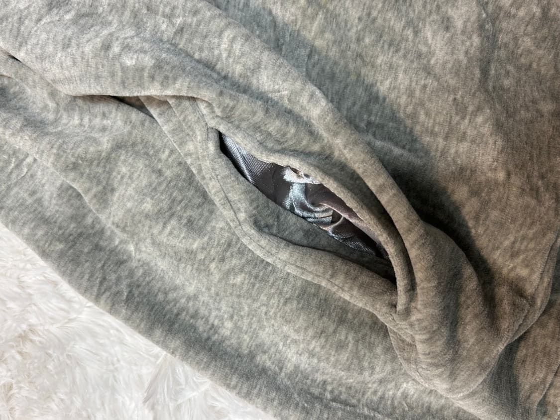 grey velvet lace zip-up 상품이미지2