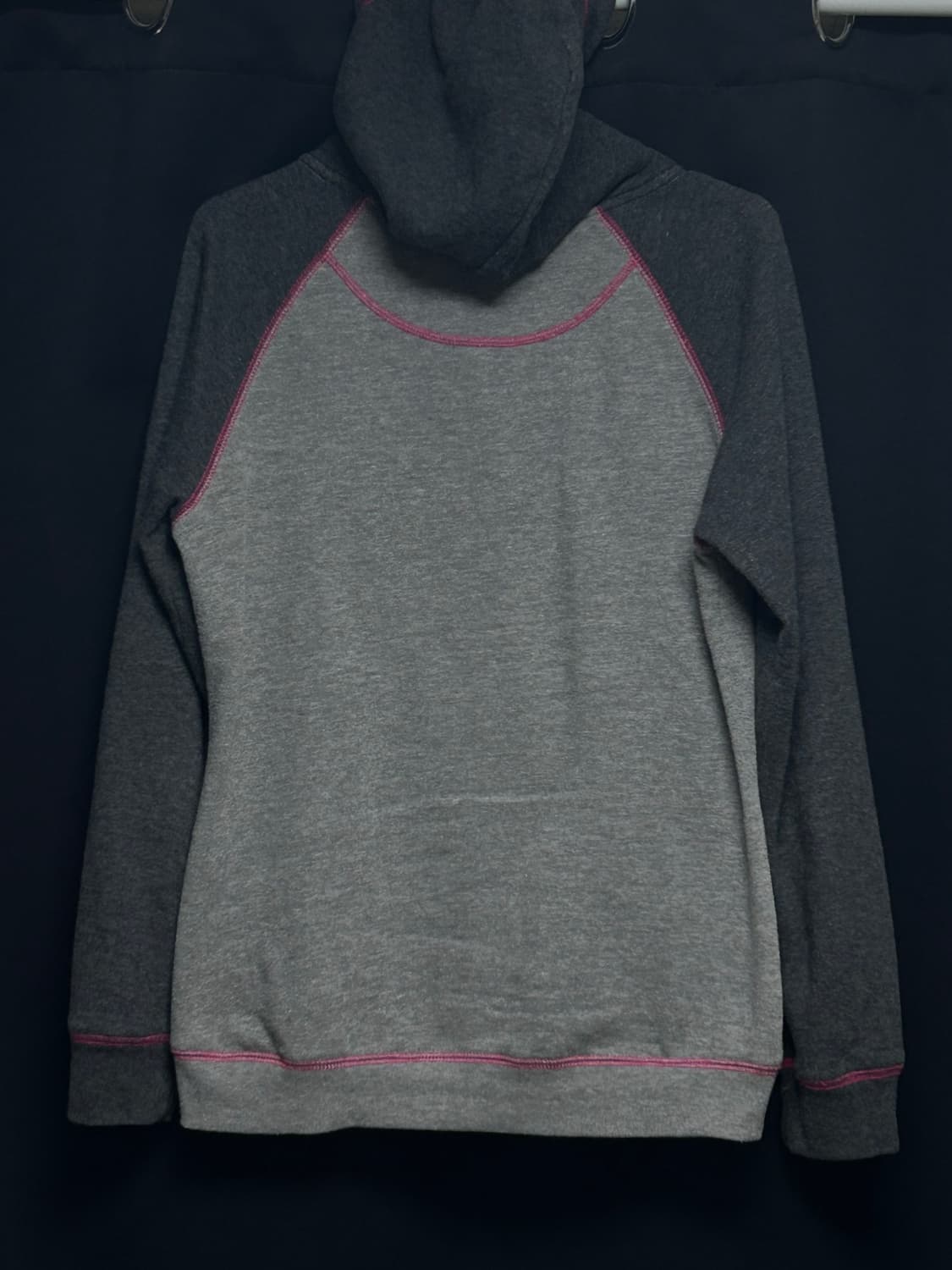 핑크 배색 레터링 포인트 빈티지 후드집업  상품이미지2