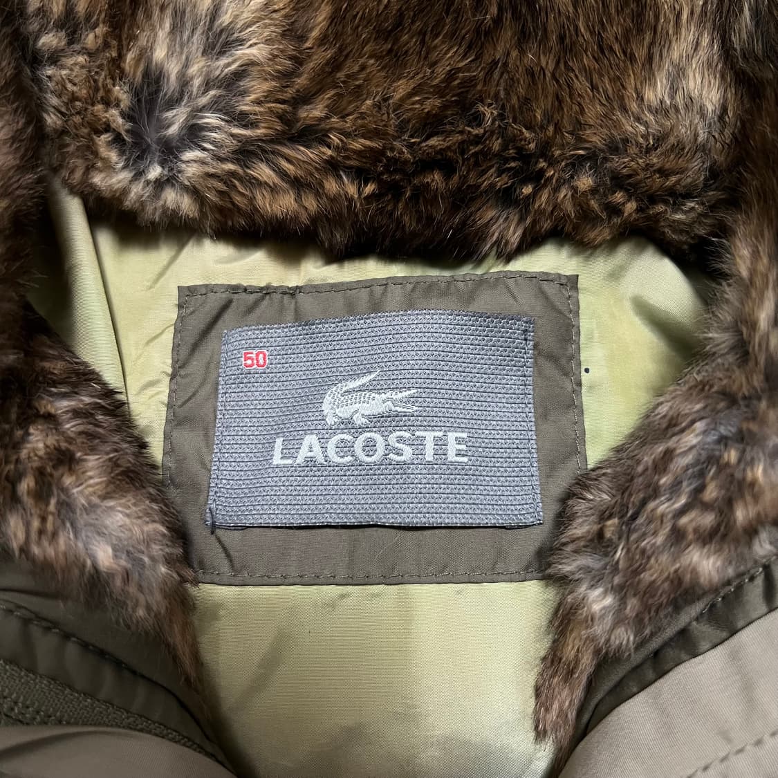 라코스테 덕다운 래빗퍼 후드 야상패딩 점퍼 [라이트 카키] XL/105 상품이미지5