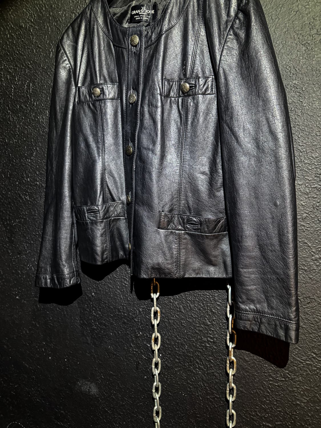 Non-Collar Leather Jacket 상품이미지4