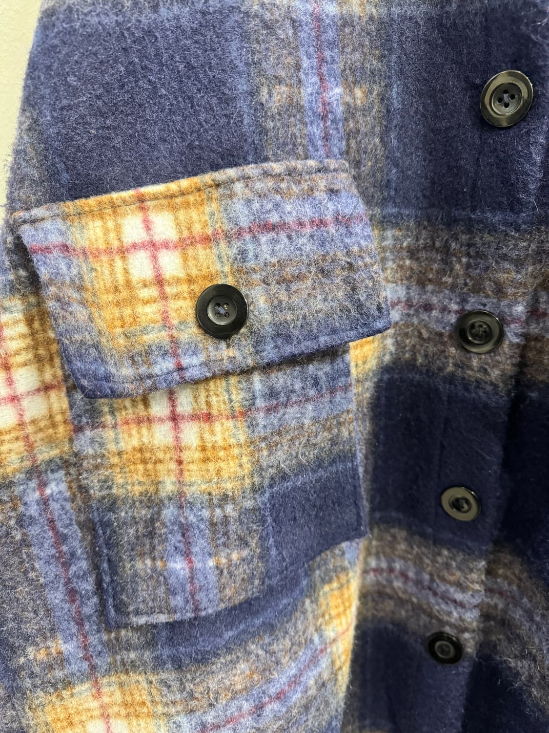 vintage 모헤어 오버핏 롱 체크코트 상품이미지2