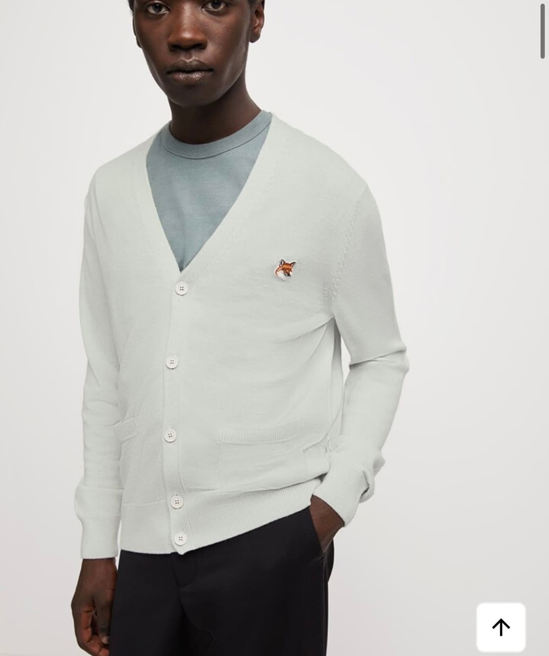 메종 키츠네 폭스 헤드 가디건 라이트 그레이 판매합니다(M) 상품이미지3