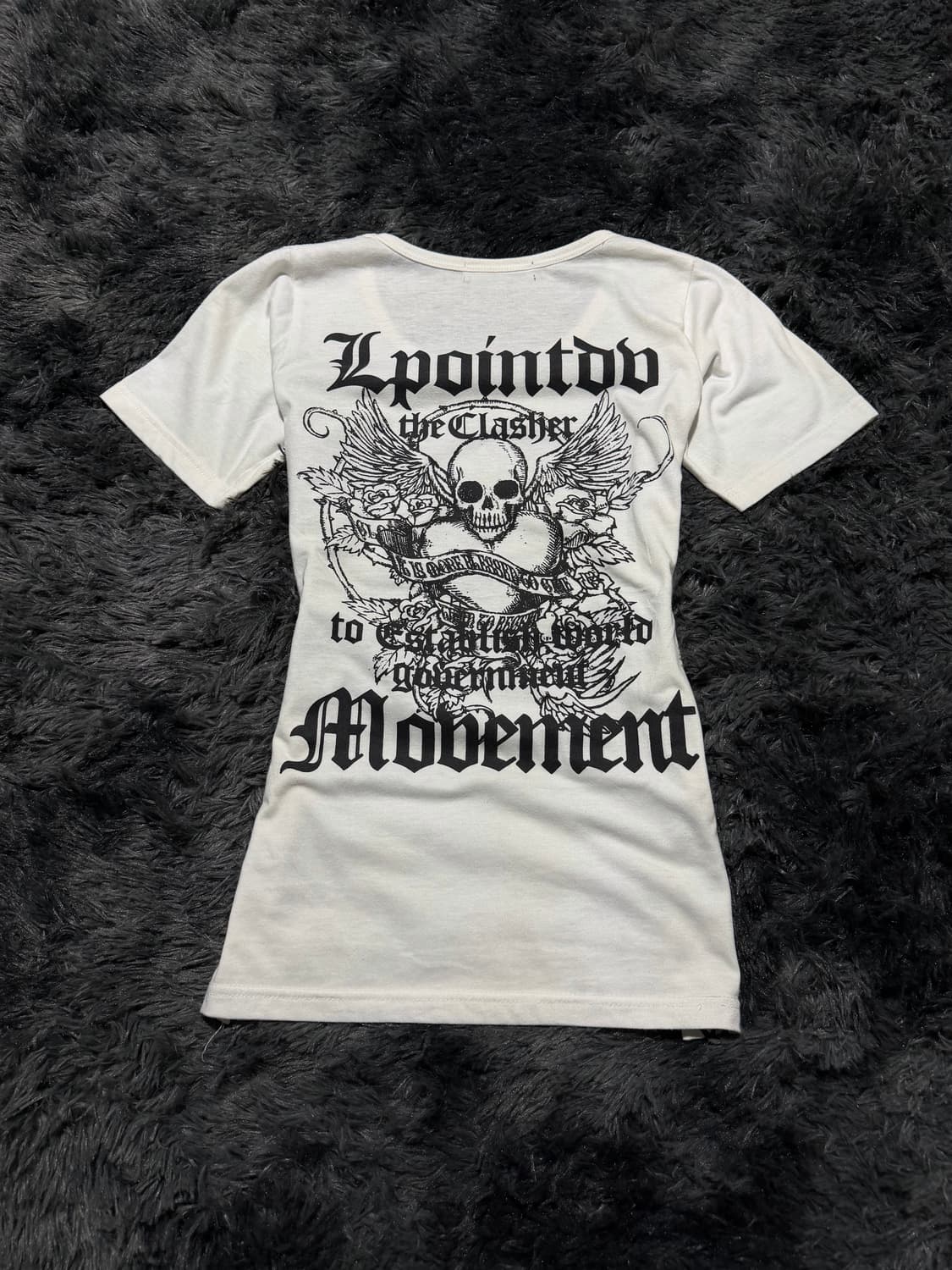 레터링 글리터 해골 세미펑크 반팔 티셔츠 상품이미지6