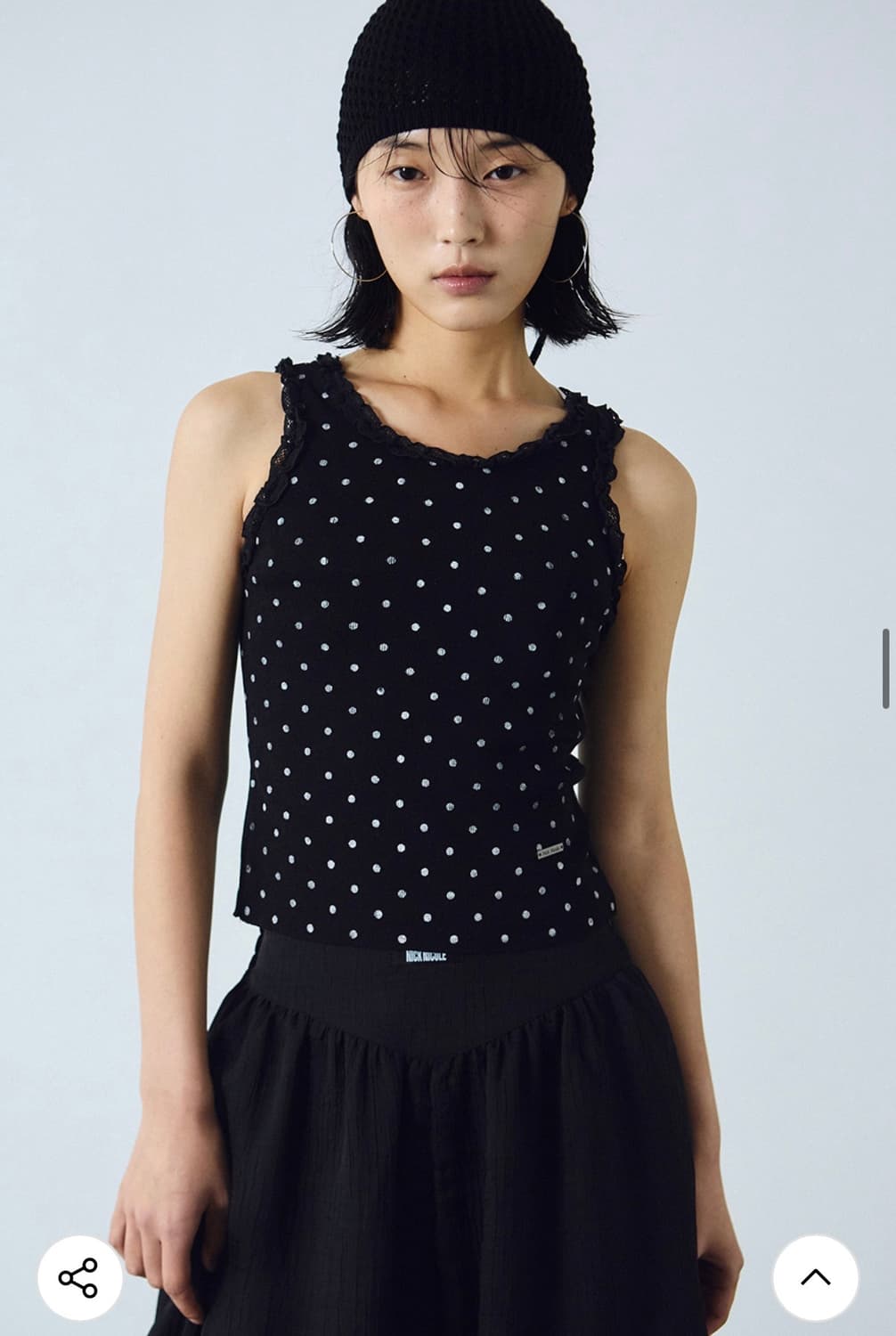닉앤니콜 도트 레이스 슬리브리스 상품이미지2
