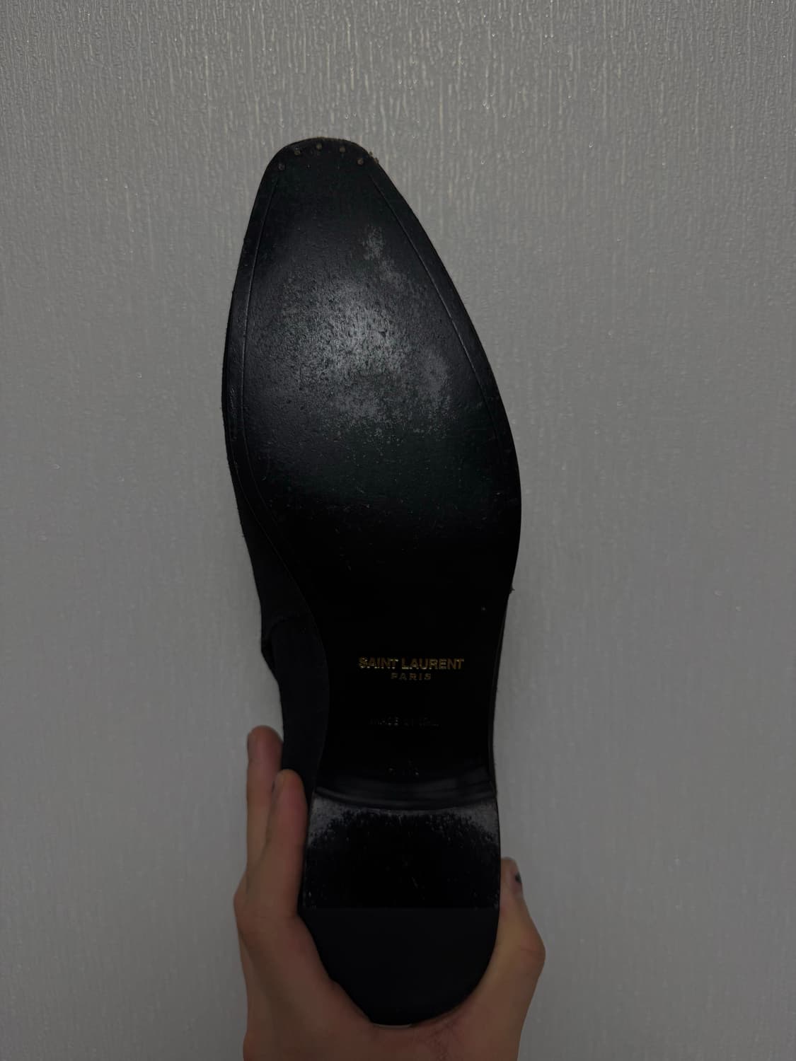 Saint Laurent 생로랑 블랙 스웨이드 미드 은장버클 부츠  상품이미지8