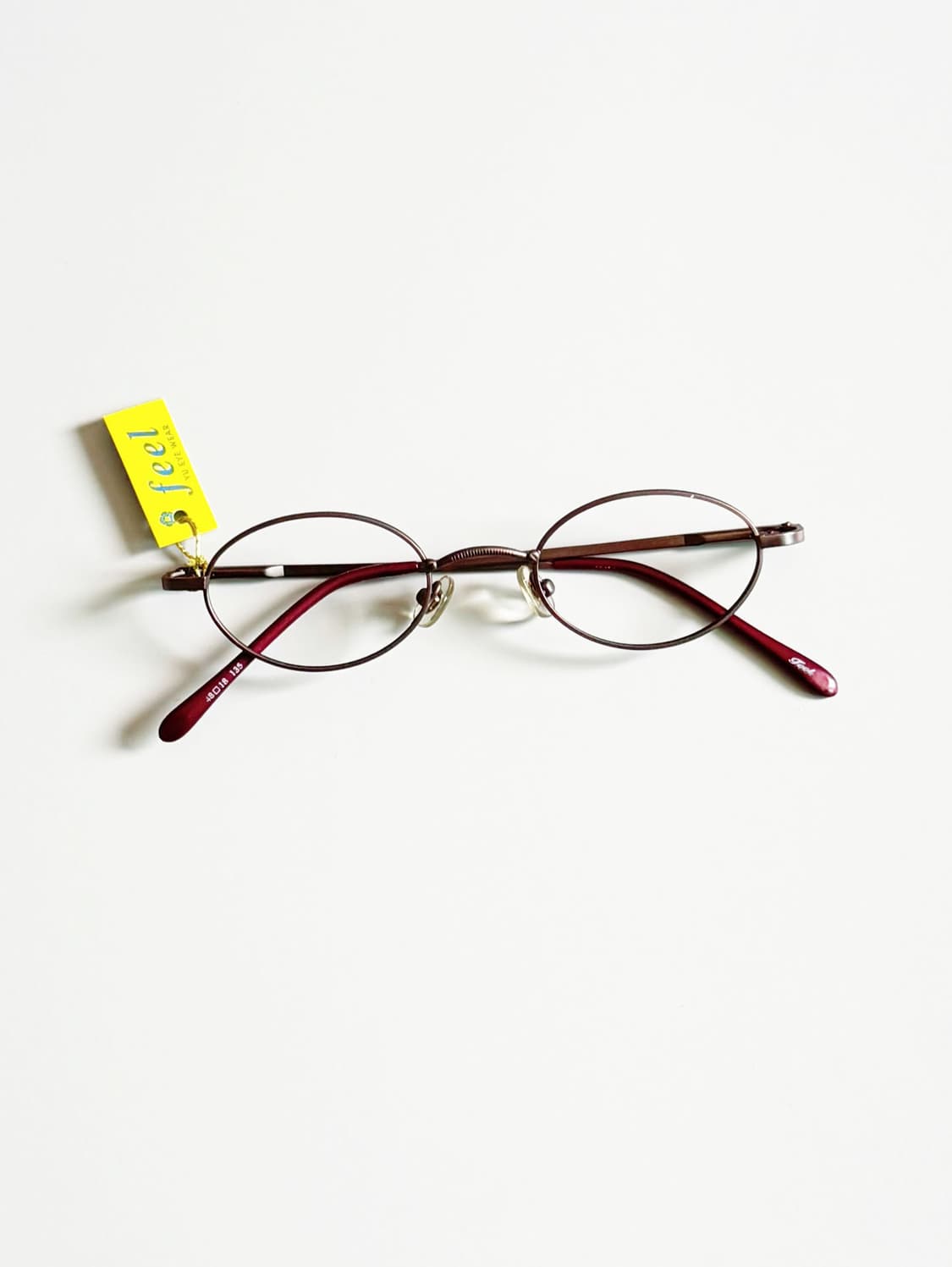 90s FEEL 로즈 브라운 슬림 오벌 메탈 빈티지 안경 상품이미지1