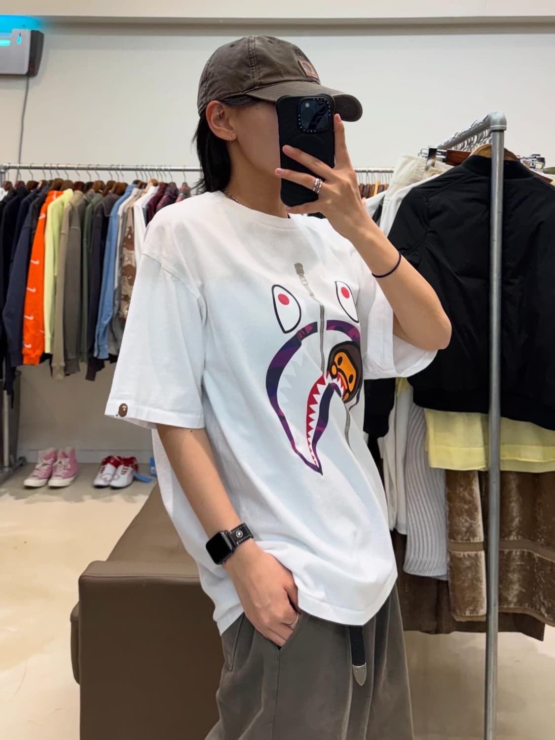 베이프 컬러 카모 마일로 샤크 반팔 상품이미지6