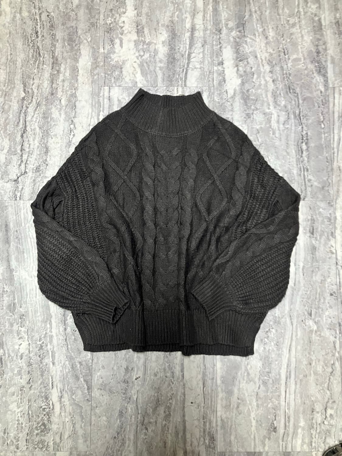 일본빈티지 Grl 하구미모리걸 할메카지 아방핏 반폴라 모크넥니트스웨터 상품이미지1