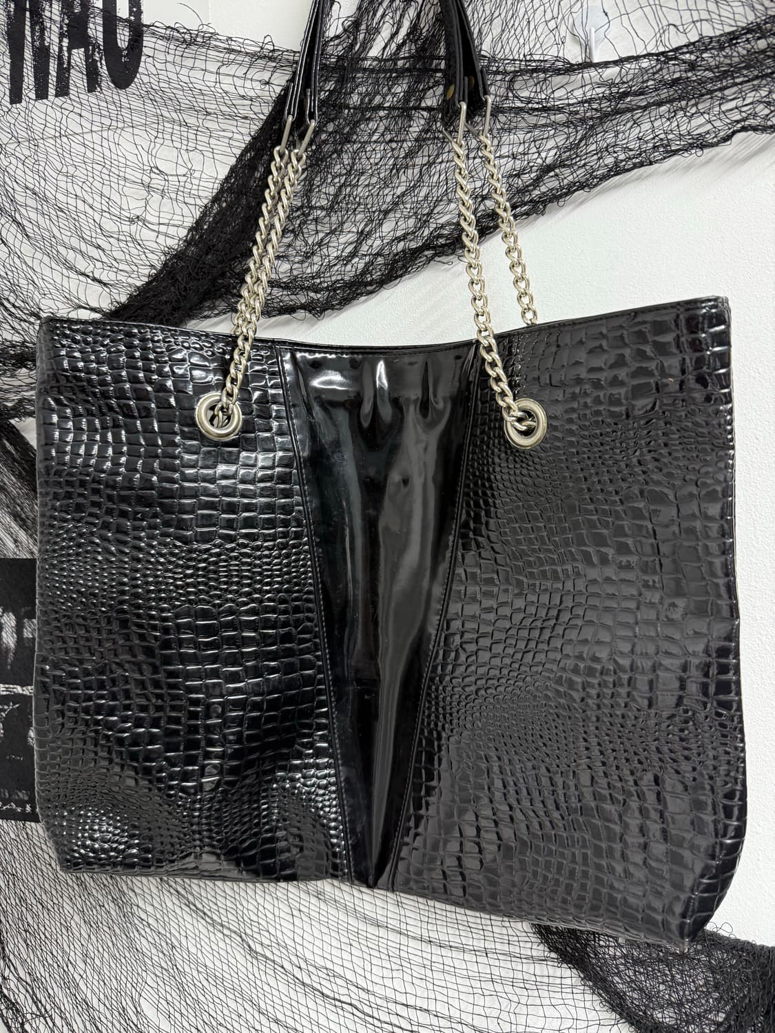 Punk mood chain leather bag 상품이미지2
